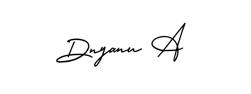 How to make Dnyanu A name signature. Use AmerikaSignatureDemo-Regular style for creating short signs online. This is the latest handwritten sign. Dnyanu A signature style 3 images and pictures png