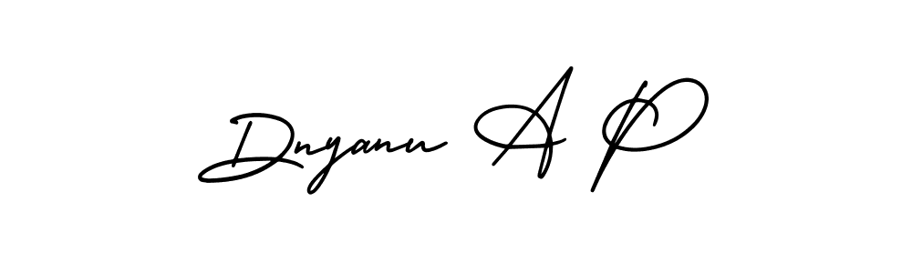 The best way (AmerikaSignatureDemo-Regular) to make a short signature is to pick only two or three words in your name. The name Dnyanu A P include a total of six letters. For converting this name. Dnyanu A P signature style 3 images and pictures png