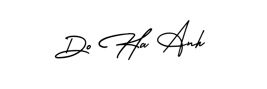 The best way (AmerikaSignatureDemo-Regular) to make a short signature is to pick only two or three words in your name. The name Do Ha Anh include a total of six letters. For converting this name. Do Ha Anh signature style 3 images and pictures png