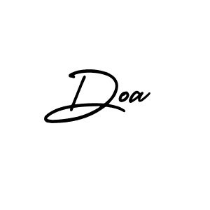 The best way (AmerikaSignatureDemo-Regular) to make a short signature is to pick only two or three words in your name. The name Doa include a total of six letters. For converting this name. Doa signature style 3 images and pictures png