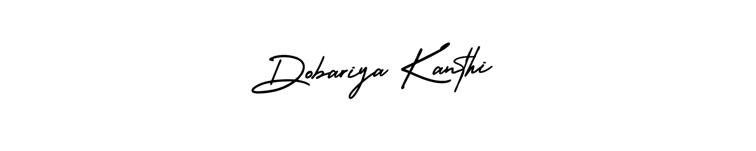 You should practise on your own different ways (AmerikaSignatureDemo-Regular) to write your name (Dobariya Kanthi) in signature. don't let someone else do it for you. Dobariya Kanthi signature style 3 images and pictures png