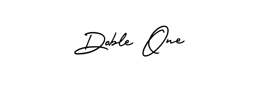 The best way (AmerikaSignatureDemo-Regular) to make a short signature is to pick only two or three words in your name. The name Doble One include a total of six letters. For converting this name. Doble One signature style 3 images and pictures png