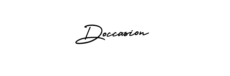 Similarly AmerikaSignatureDemo-Regular is the best handwritten signature design. Signature creator online .You can use it as an online autograph creator for name Doccasion. Doccasion signature style 3 images and pictures png