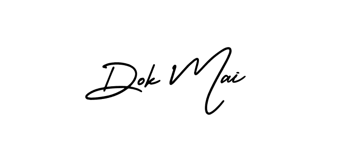 How to make Dok Mai name signature. Use AmerikaSignatureDemo-Regular style for creating short signs online. This is the latest handwritten sign. Dok Mai signature style 3 images and pictures png