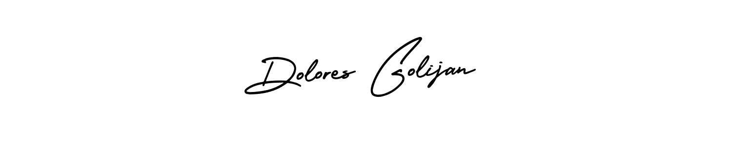 The best way (AmerikaSignatureDemo-Regular) to make a short signature is to pick only two or three words in your name. The name Dolores Golijan include a total of six letters. For converting this name. Dolores Golijan signature style 3 images and pictures png