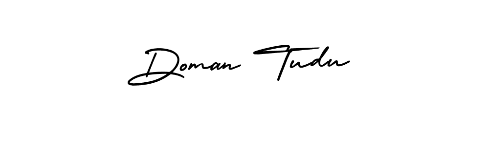 How to make Doman Tudu name signature. Use AmerikaSignatureDemo-Regular style for creating short signs online. This is the latest handwritten sign. Doman Tudu signature style 3 images and pictures png