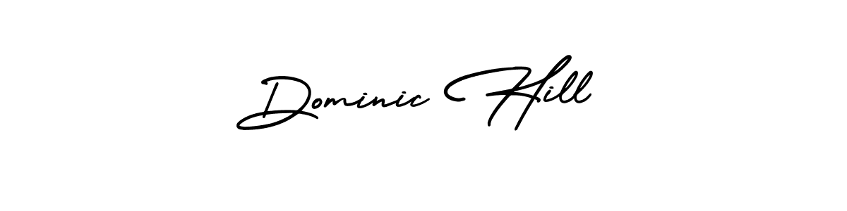 You should practise on your own different ways (AmerikaSignatureDemo-Regular) to write your name (Dominic Hill) in signature. don't let someone else do it for you. Dominic Hill signature style 3 images and pictures png