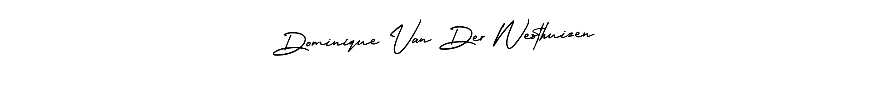 The best way (AmerikaSignatureDemo-Regular) to make a short signature is to pick only two or three words in your name. The name Dominique Van Der Westhuizen include a total of six letters. For converting this name. Dominique Van Der Westhuizen signature style 3 images and pictures png