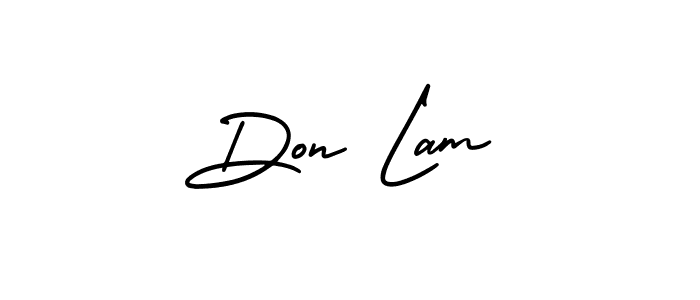 How to make Don Lam name signature. Use AmerikaSignatureDemo-Regular style for creating short signs online. This is the latest handwritten sign. Don Lam signature style 3 images and pictures png