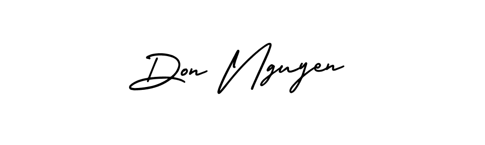 Don Nguyen stylish signature style. Best Handwritten Sign (AmerikaSignatureDemo-Regular) for my name. Handwritten Signature Collection Ideas for my name Don Nguyen. Don Nguyen signature style 3 images and pictures png