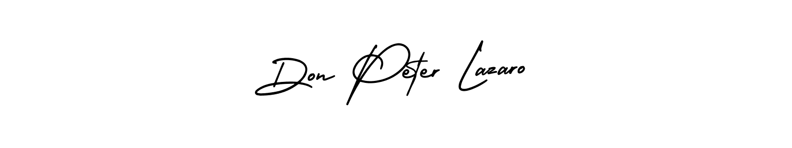 You should practise on your own different ways (AmerikaSignatureDemo-Regular) to write your name (Don Peter Lazaro) in signature. don't let someone else do it for you. Don Peter Lazaro signature style 3 images and pictures png