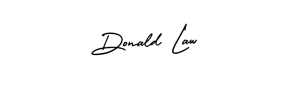 You should practise on your own different ways (AmerikaSignatureDemo-Regular) to write your name (Donald Law) in signature. don't let someone else do it for you. Donald Law signature style 3 images and pictures png