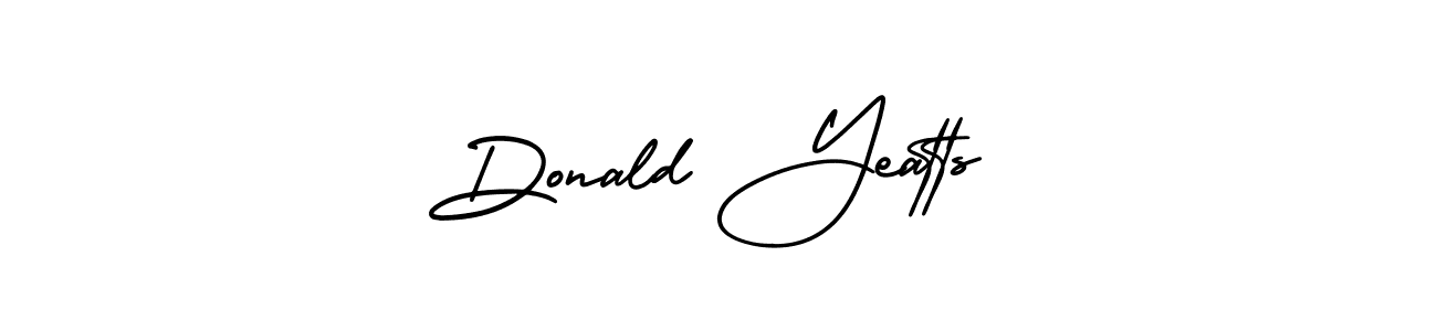 You should practise on your own different ways (AmerikaSignatureDemo-Regular) to write your name (Donald Yeatts) in signature. don't let someone else do it for you. Donald Yeatts signature style 3 images and pictures png