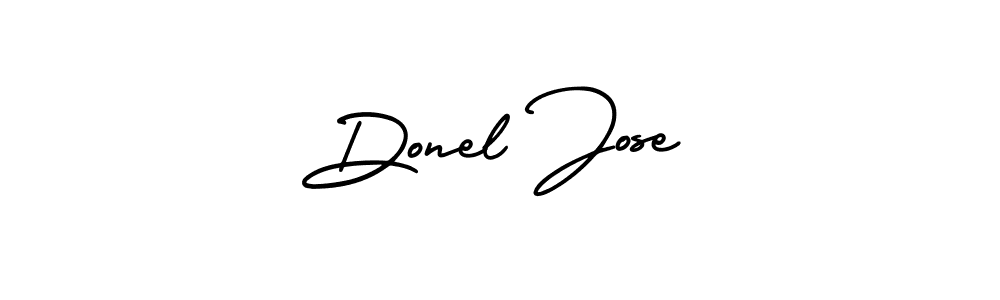 How to make Donel Jose name signature. Use AmerikaSignatureDemo-Regular style for creating short signs online. This is the latest handwritten sign. Donel Jose signature style 3 images and pictures png