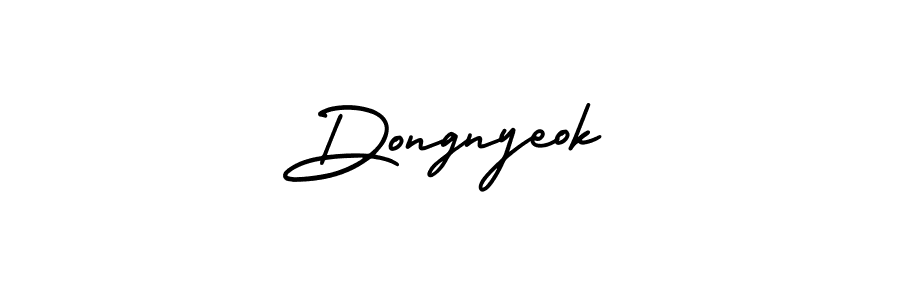 Make a beautiful signature design for name Dongnyeok. With this signature (AmerikaSignatureDemo-Regular) style, you can create a handwritten signature for free. Dongnyeok signature style 3 images and pictures png