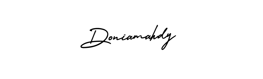 Use a signature maker to create a handwritten signature online. With this signature software, you can design (AmerikaSignatureDemo-Regular) your own signature for name Doniamahdy. Doniamahdy signature style 3 images and pictures png