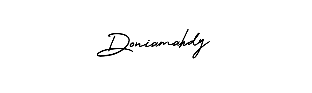 It looks lik you need a new signature style for name Doniamahdy. Design unique handwritten (AmerikaSignatureDemo-Regular) signature with our free signature maker in just a few clicks. Doniamahdy signature style 3 images and pictures png