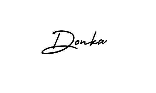 The best way (AmerikaSignatureDemo-Regular) to make a short signature is to pick only two or three words in your name. The name Donka include a total of six letters. For converting this name. Donka signature style 3 images and pictures png