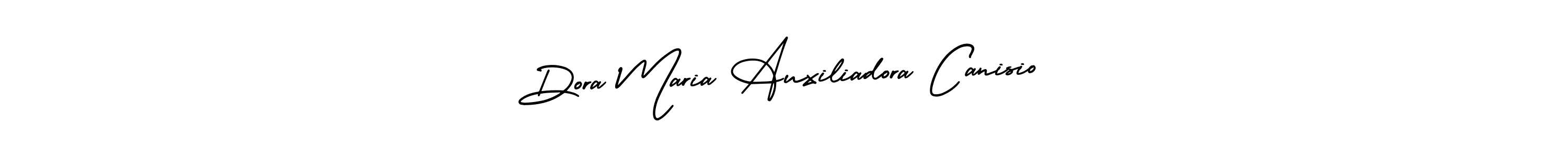 You should practise on your own different ways (AmerikaSignatureDemo-Regular) to write your name (Dora Maria Auxiliadora Canisio) in signature. don't let someone else do it for you. Dora Maria Auxiliadora Canisio signature style 3 images and pictures png