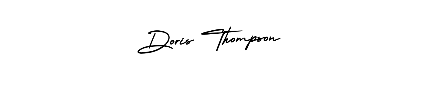 You should practise on your own different ways (AmerikaSignatureDemo-Regular) to write your name (Doris Thompson) in signature. don't let someone else do it for you. Doris Thompson signature style 3 images and pictures png