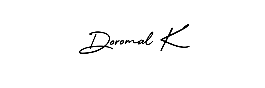 You should practise on your own different ways (AmerikaSignatureDemo-Regular) to write your name (Doromal K) in signature. don't let someone else do it for you. Doromal K signature style 3 images and pictures png
