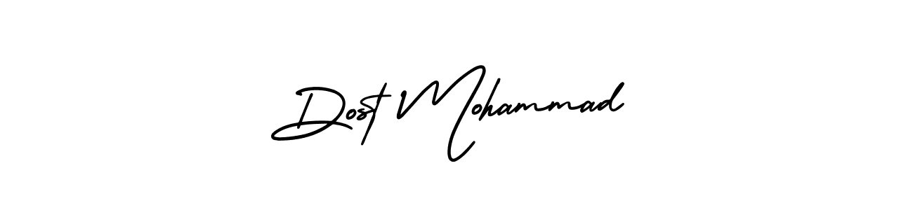 The best way (AmerikaSignatureDemo-Regular) to make a short signature is to pick only two or three words in your name. The name Dost Mohammad include a total of six letters. For converting this name. Dost Mohammad signature style 3 images and pictures png