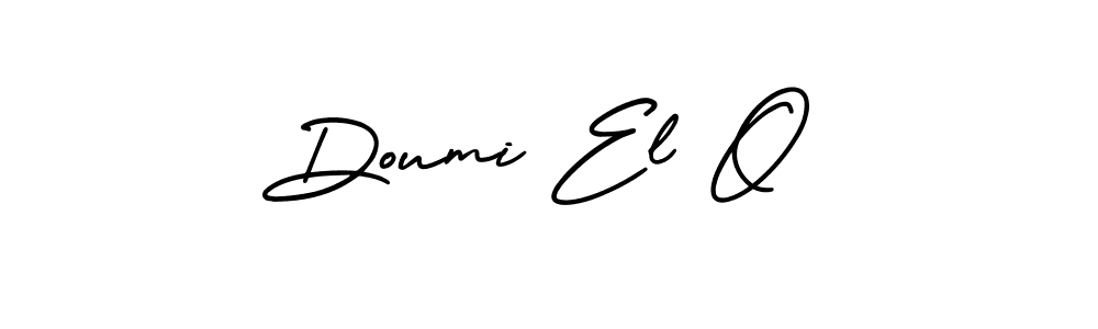 How to make Doumi El O name signature. Use AmerikaSignatureDemo-Regular style for creating short signs online. This is the latest handwritten sign. Doumi El O signature style 3 images and pictures png