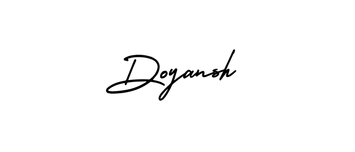 You should practise on your own different ways (AmerikaSignatureDemo-Regular) to write your name (Doyansh) in signature. don't let someone else do it for you. Doyansh signature style 3 images and pictures png