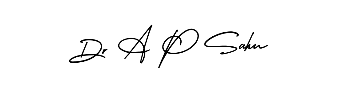 You should practise on your own different ways (AmerikaSignatureDemo-Regular) to write your name (Dr A P Sahu) in signature. don't let someone else do it for you. Dr A P Sahu signature style 3 images and pictures png