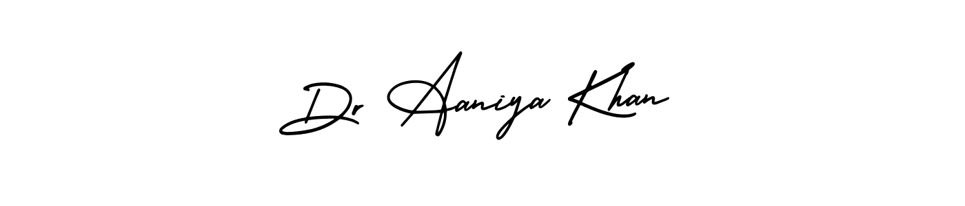 Design your own signature with our free online signature maker. With this signature software, you can create a handwritten (AmerikaSignatureDemo-Regular) signature for name Dr Aaniya Khan. Dr Aaniya Khan signature style 3 images and pictures png