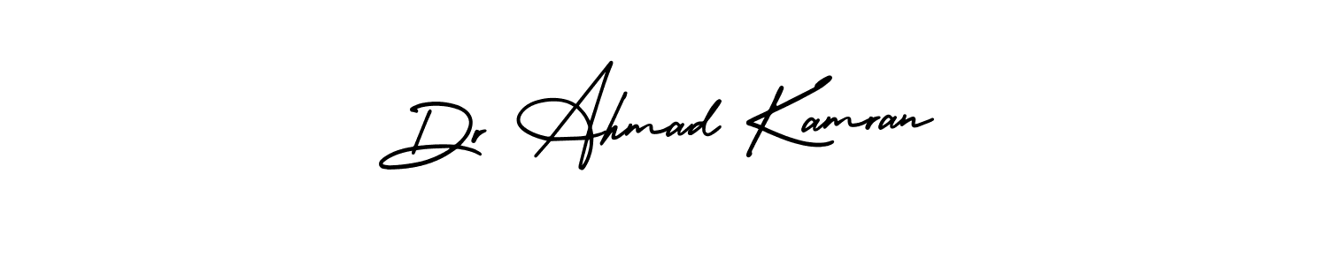 This is the best signature style for the Dr Ahmad Kamran name. Also you like these signature font (AmerikaSignatureDemo-Regular). Mix name signature. Dr Ahmad Kamran signature style 3 images and pictures png