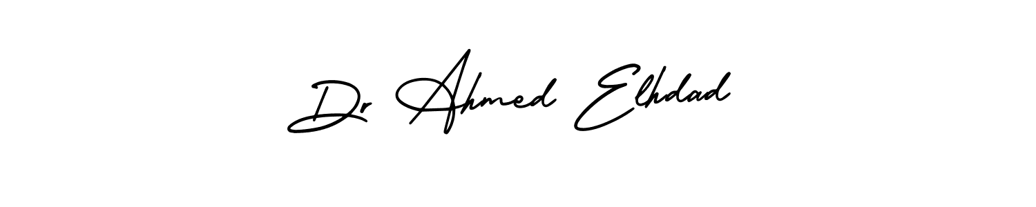 Also You can easily find your signature by using the search form. We will create Dr Ahmed Elhdad name handwritten signature images for you free of cost using AmerikaSignatureDemo-Regular sign style. Dr Ahmed Elhdad signature style 3 images and pictures png