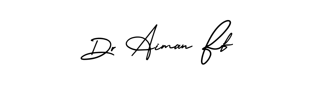 Create a beautiful signature design for name Dr Aiman Ff. With this signature (AmerikaSignatureDemo-Regular) fonts, you can make a handwritten signature for free. Dr Aiman Ff signature style 3 images and pictures png