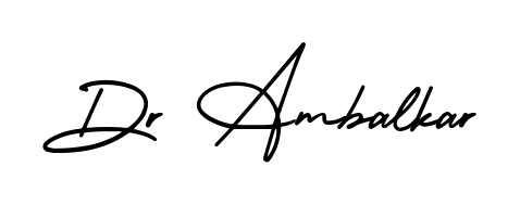 Practice writing Dr Ambalkar with the flow of AmerikaSignatureDemo-Regular lettering. A fantastic source of inspiration for developing your personal signature style. Dr Ambalkar signature style 3 images and pictures png