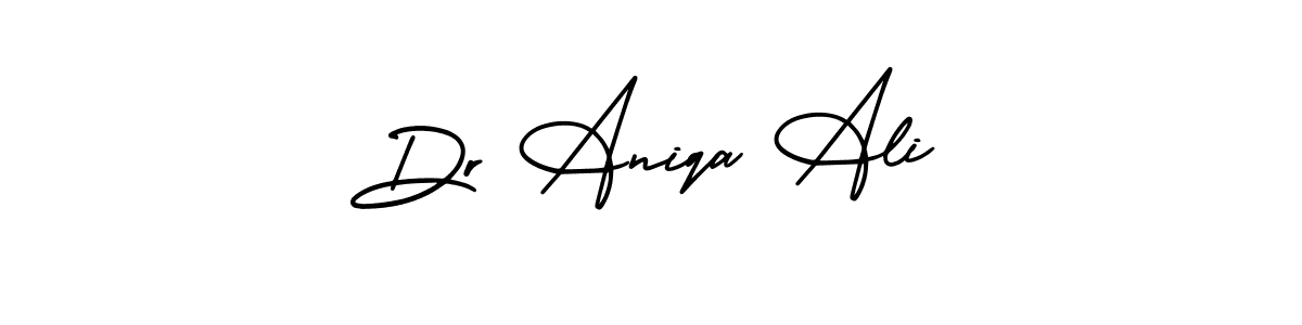 The best way (AmerikaSignatureDemo-Regular) to make a short signature is to pick only two or three words in your name. The name Dr Aniqa Ali include a total of six letters. For converting this name. Dr Aniqa Ali signature style 3 images and pictures png