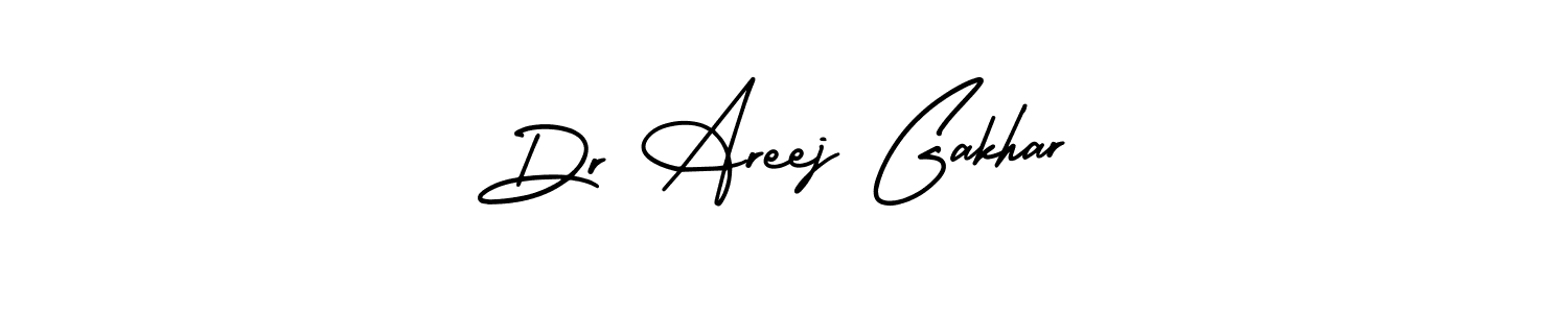 How to make Dr Areej Gakhar name signature. Use AmerikaSignatureDemo-Regular style for creating short signs online. This is the latest handwritten sign. Dr Areej Gakhar signature style 3 images and pictures png