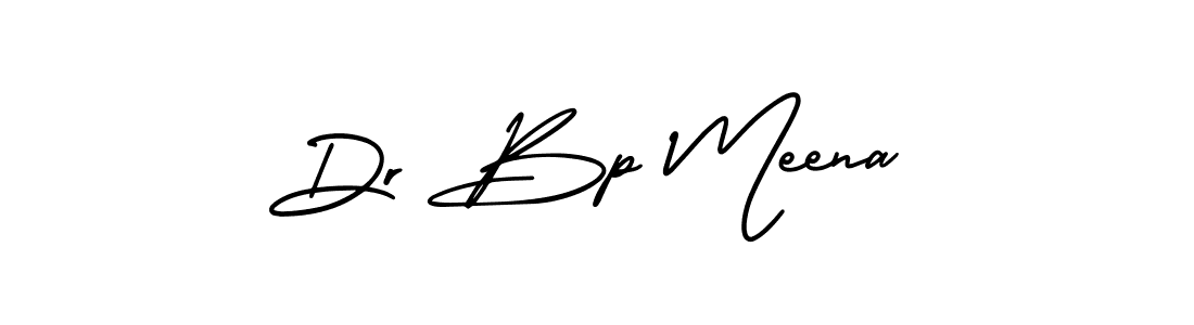 You should practise on your own different ways (AmerikaSignatureDemo-Regular) to write your name (Dr Bp Meena) in signature. don't let someone else do it for you. Dr Bp Meena signature style 3 images and pictures png