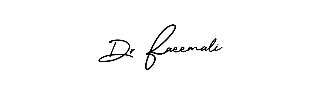 The best way (AmerikaSignatureDemo-Regular) to make a short signature is to pick only two or three words in your name. The name Dr Faeemali include a total of six letters. For converting this name. Dr Faeemali signature style 3 images and pictures png