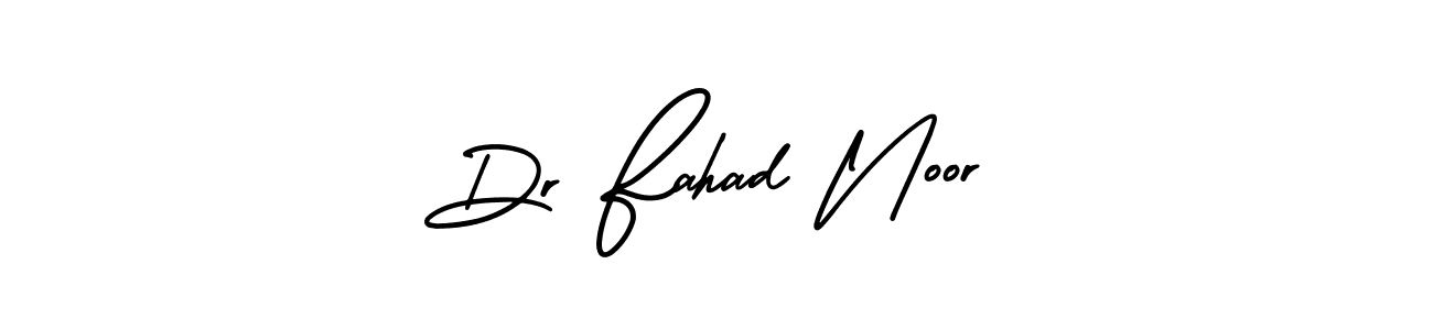 This is the best signature style for the Dr Fahad Noor name. Also you like these signature font (AmerikaSignatureDemo-Regular). Mix name signature. Dr Fahad Noor signature style 3 images and pictures png