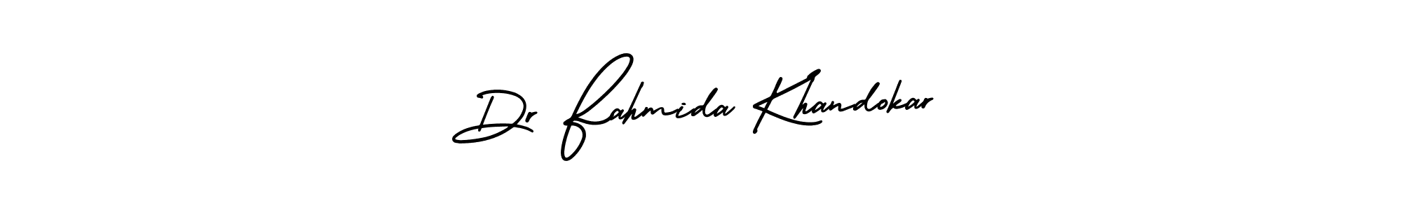 How to make Dr Fahmida Khandokar signature? AmerikaSignatureDemo-Regular is a professional autograph style. Create handwritten signature for Dr Fahmida Khandokar name. Dr Fahmida Khandokar signature style 3 images and pictures png