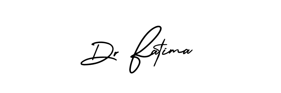 Use a signature maker to create a handwritten signature online. With this signature software, you can design (AmerikaSignatureDemo-Regular) your own signature for name Dr Fatima. Dr Fatima signature style 3 images and pictures png