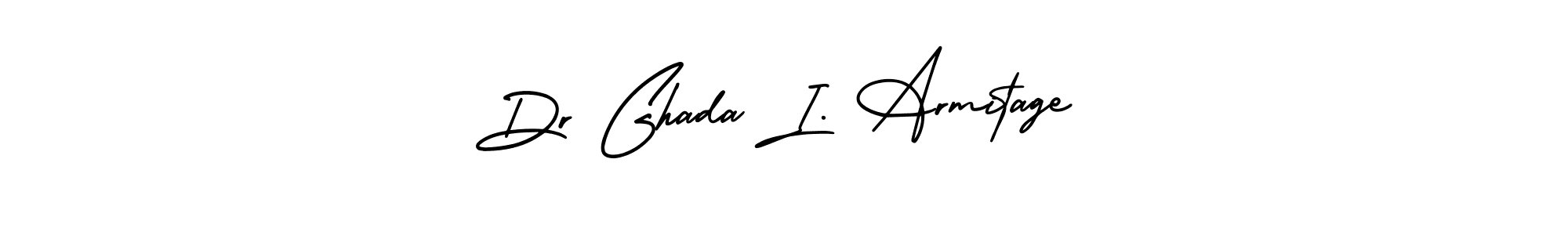 This is the best signature style for the Dr Ghada I. Armitage name. Also you like these signature font (AmerikaSignatureDemo-Regular). Mix name signature. Dr Ghada I. Armitage signature style 3 images and pictures png