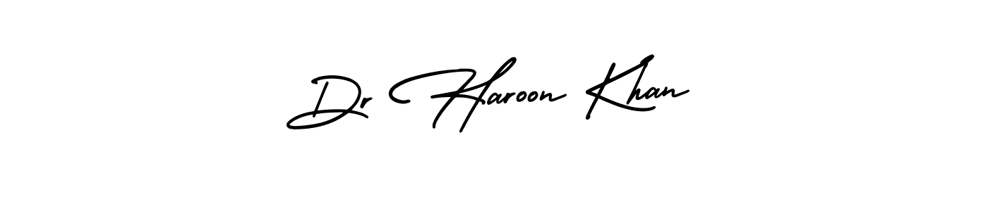 Use a signature maker to create a handwritten signature online. With this signature software, you can design (AmerikaSignatureDemo-Regular) your own signature for name Dr Haroon Khan. Dr Haroon Khan signature style 3 images and pictures png