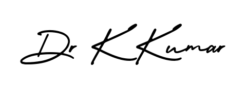 Get inspired by this graceful AmerikaSignatureDemo-Regular signature style for name Dr K Kumar. Smooth loops and balanced proportions for everyday use. Dr K Kumar signature style 3 images and pictures png