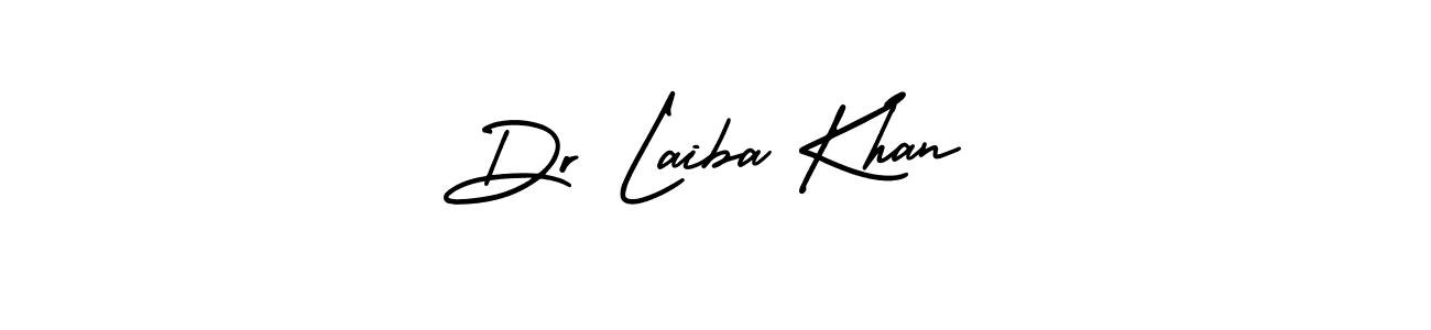 This is the best signature style for the Dr Laiba Khan name. Also you like these signature font (AmerikaSignatureDemo-Regular). Mix name signature. Dr Laiba Khan signature style 3 images and pictures png