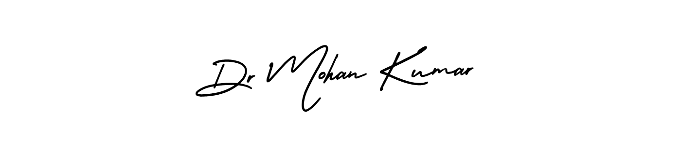 You should practise on your own different ways (AmerikaSignatureDemo-Regular) to write your name (Dr Mohan Kumar) in signature. don't let someone else do it for you. Dr Mohan Kumar signature style 3 images and pictures png