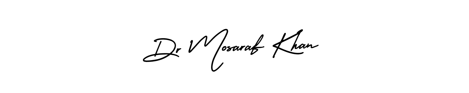 You should practise on your own different ways (AmerikaSignatureDemo-Regular) to write your name (Dr Mosaraf Khan) in signature. don't let someone else do it for you. Dr Mosaraf Khan signature style 3 images and pictures png