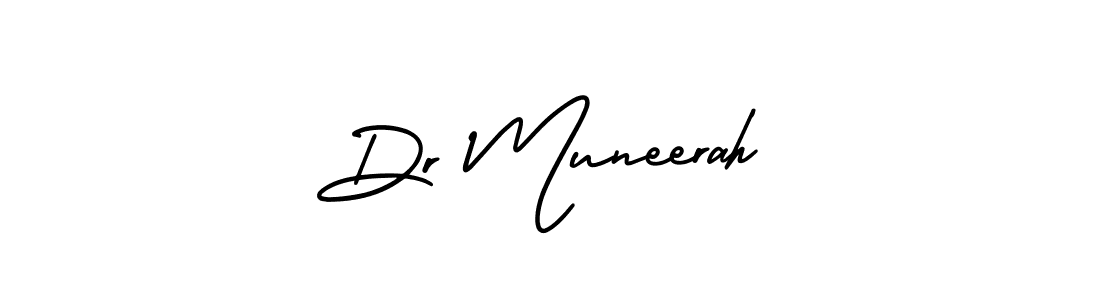 AmerikaSignatureDemo-Regular is a professional signature style that is perfect for those who want to add a touch of class to their signature. It is also a great choice for those who want to make their signature more unique. Get Dr Muneerah name to fancy signature for free. Dr Muneerah signature style 3 images and pictures png