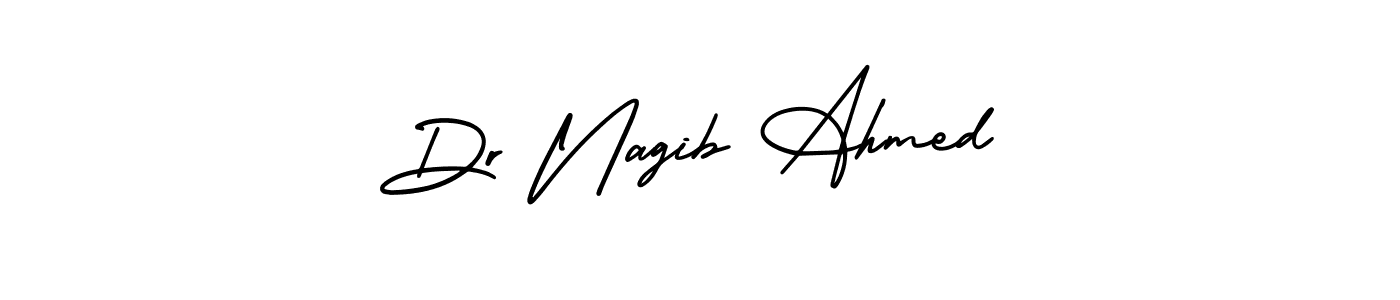 The best way (AmerikaSignatureDemo-Regular) to make a short signature is to pick only two or three words in your name. The name Dr Nagib Ahmed include a total of six letters. For converting this name. Dr Nagib Ahmed signature style 3 images and pictures png