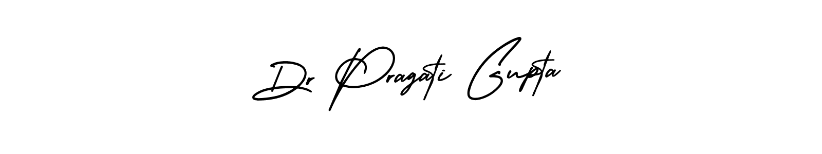 The best way (AmerikaSignatureDemo-Regular) to make a short signature is to pick only two or three words in your name. The name Dr Pragati Gupta include a total of six letters. For converting this name. Dr Pragati Gupta signature style 3 images and pictures png